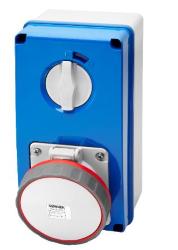 PRESA FISSA INTERBLOCCATA VERTICALE - CON FONDO - SENZA BASE PORTAFUSIBILI - 3P+N+T 63A 346-415V - 50/60HZ 6H - IP67