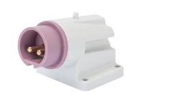 SPINA FISSA DA PARETE A 90° - IP44 - 2P 32A 20-25V 50-60HZ - VIOLA - S.R. - CABLAGGIO A VITE