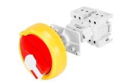 INTERRUTTORE SEZIONATORE ROTATIVO - DA QUADRO - MANOPOLA ROSSA - 4P 4M EN50022 32A