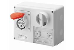 PRESA FISSA INTERBLOCCATA ORIZZONTALE - CON FONDO - CON BASE PORTAFUSIBILI - 3P+N+T 32A 346-415V - 50/60HZ 6H CBF - IP44