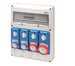 Q-DIN 20 DBO - 4 PRESE INTERBLOCCATE VERTICALI SBF 4 FLANGE - IP65