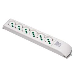 Multipresa senza cavo 6P40, con interruttore, colore bianco