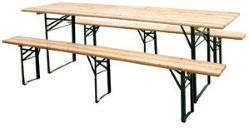 Tata Linda SET BIRRERIA PLUS Tavolo cm. 220x80x76h+panche 3 gambe