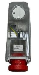 PRESA FISSA VERTICALE CON INTERRUTTORE DI BLOCCO 3P+T 63A 380V 6H 6M