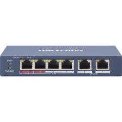 Hikvision DS-3E0106HP-E Switch PoE 6 Porte 10/100Mbps con 2 porte Uplink
