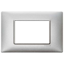 VIMAR PLANA PLACCA 3 MODULI ARGENTO METALLICO