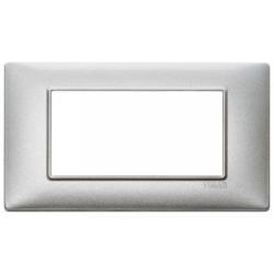 VIMAR PLANA PLACCA 4 MODULI ARGENTO METALLIZATO