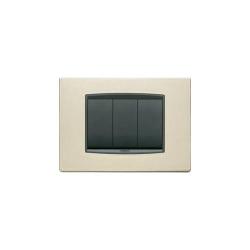 VIMAR PLACCA CLASSIC 3 MODULI SHAMPAGNE METAL