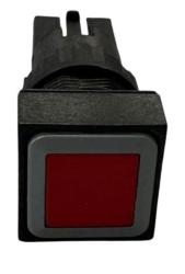 PULSANTE IP65 FORO 16 QUADRATO ROSSO