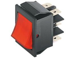 DEVIATORE BIPOLARE LUMINOSO ROSSO 15 A TUV