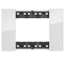 Placca Bticino Living Now 3 moduli colore ghiaccio KA4803DW
