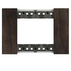 Placca Bticino Living Now 3 moduli colore legno noce KA4803LG