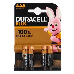 DURACELL PLUS 100 AAA MN2400 BATTERIA MINISTILO ALKALINE 1,5 V BLISTER 4 PZ.