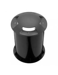 FARETTO DA INCASSO A PAVIMENTO IN ALLUMINIO TECNOPOLIMERO NERO DIFFUSORE IN PVC