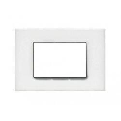 PLACCA LIVING LIGHT 3 POSTI BIANCO OPALE