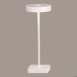 Ondaluce tap lampada da tavolo bianca senza fili ricarica usb led 3w 3000k ip54