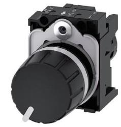 SIEMENS potenziometro, compatto, 22 mm, rotondo, in plastica, nero, 4,7k ohm, con supporto, morsetto a vite