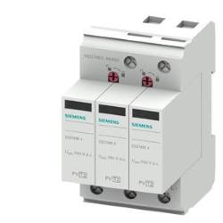 SIEMENS limitatore di sovratensione T2, UC 1000V DC, Imax 40 kA Resistenza al cortocircuito 2000 A, circuito 2+V, per impianti fotovoltaici isolati e messi a terra