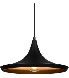 SOSPENSIONE MERCURY NERO INTERNO ORO 1XE27