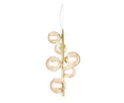 IDEAL-LUX Perlage SP6 Lampadario con vetro color ambra trasparente