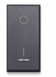 INTERRUTTORE CON GEMMA Tekla S44 COLORE GRIGIO Tekla 16AX ILLUMINABILE FINITURA OPACA 1 MODULO