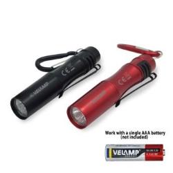 Torcia LED con clip e portachiavi in alluminio
