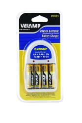 Velamp CBT01 Batteria Universale AA/AAA/9V 2 Canali 4 Batteria AA 1000 mAh Grigio