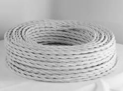 Cavo a treccia in seta bianco 3G0.50 PREZZO AL MT