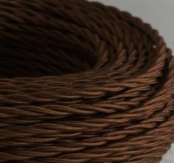 Cavo a treccia in seta marrone 3G0.50 PREZZO AL MT