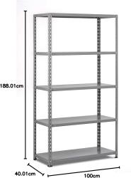 Scaffale Metallico 5 Ripiani Rinforzati Brixo Misura 100x40 cm - Altezza 188 cm