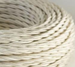 Cavo a treccia in seta avorio 3G1.5 PREZZO AL MT