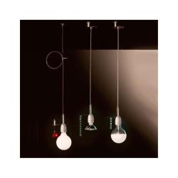 Lampada a sospensione piccola con portalampada in ceramica bianca