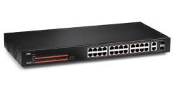 Switch PoE non gestito SMC Networks a 24 porte 10/100 con 2 porte SFP