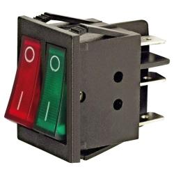 DOPPIO INTERRUTTORE BILANCIATO ROSSO LUMINOSO