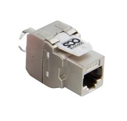 Presa CCS 10G.EXE Cat.6A CHANNEL RJ45 schermata STP EASY CRIMP – T568A/B colore grigio