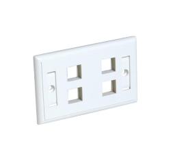 Placca CCS autoportante passo 503 a 4 posizioni per prese CCS UTP/FTP, 2 finestre per etichette, colore bianco  