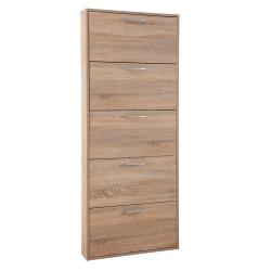 SCARPIERA 5 RIBALTE SINGOLE LINEA 'ESPRESSO' cm. 15 x 65 x h.173,5 - rovere artisan