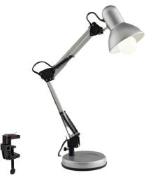 LAMPADA DA LETTURA ARCHITETTO SILVER CON BASE DI APPOGGIO/FISSAGGIO AL TAVOLO 1XE27 42X15X60CM SILVER