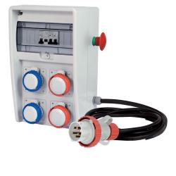 Quadro ULISSE 250 ASC IP65 4 prese CEE, 2 protezioni, con cavo 4m e emergenza, 9kW