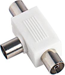 Adattatore induttivo schermato da spina Ø9,5mm a 2 prese Ø9,5mm, colore bianco