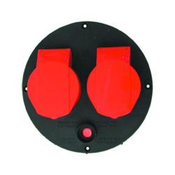 Disco Ø145/205, 2 prese CEE 400V, con disgiuntore, IP44, colore nero