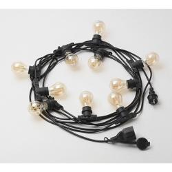 Catena luminosa da esterno prolungabile 10m E27 nero | GEA LUCE GFIN04
