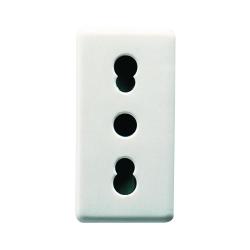 PRESA STANDARD ITALIANO 250V ac - 2P+T 16A BIVALENTE - P11-P17 - 1 MODULO - SYSTEM WHITE