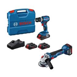 BOSCH-B KIT 18V TRAPANO+SMERIG.+3 BATT.4,0