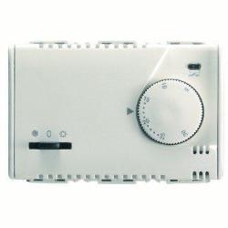 TERMOSTATO ELETTRONICO ESTATE/INVERNO-CON REGOLAZIONE A MANOPOLA-LED SEGNALAZIONE-230Vac 50/60Hz-3 MODULI-SYSTEM WHITE