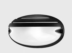 Performance 5707 plafoniera in vetro ovale montaggio parete esterno design PRISMA modello CHIP OVALE GRILL 25 cornice colore NERO