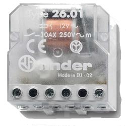 FINDER 26.01 Relè passo passo 12V AC 1 contatto 10A 250V 2 sequenze