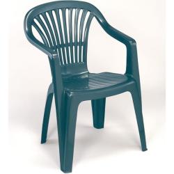 SEDIA RESINA VERDE ARGO SCILLA CON BRACCIOLI