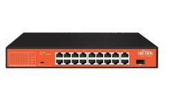 SWITCH POE 250M 16 porte PoE 10/100 Mbps, 1 porta Gigabit RJ45 e 1 porta Combo