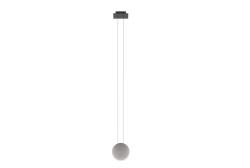 Lampada a sospensione LED Vibia Cosmos 2500 con struttura in ABS e poliuretano, rosone nero.